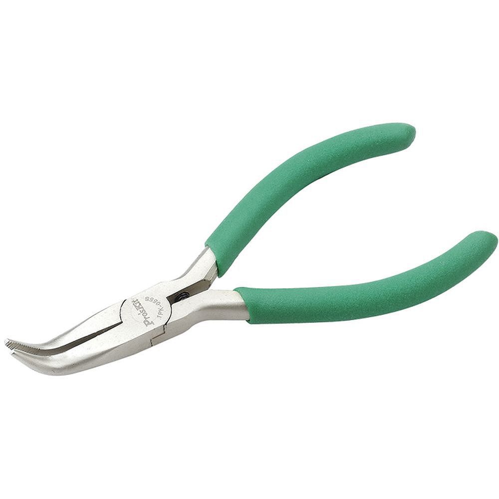 Прецизионные длинногубцы с загнутыми носами и возвратной пружиной ProsKit 1PK-055S (130 мм.)