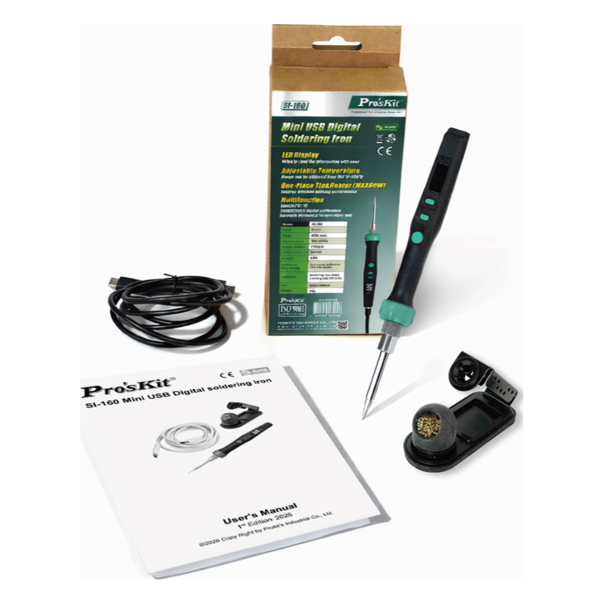 Паяльник цифровой USB 60 Вт ProsKit SI-160