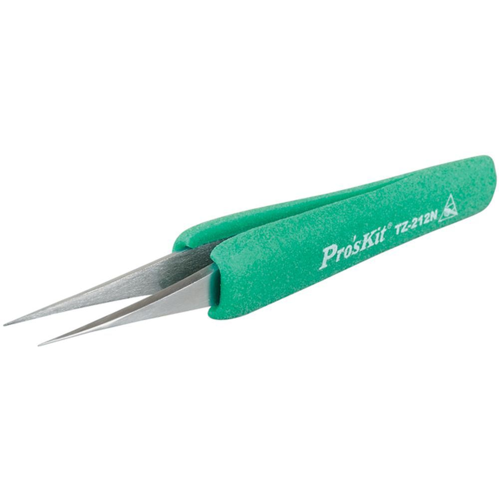 Пинцет прямой остроконечный антистатический ProsKit TZ-212N (129 мм.)